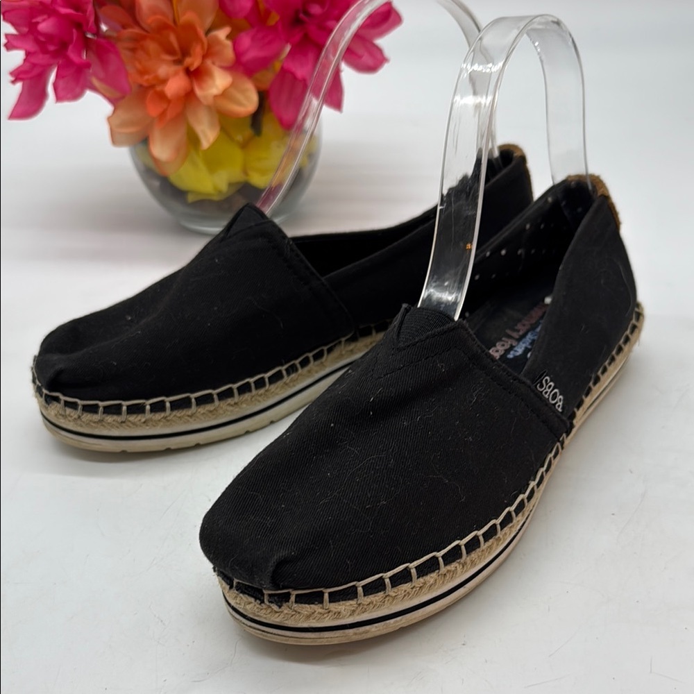 BOBS from Skechers Black Espadrille Flats ESP8477